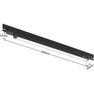 Arcchio Schienensystem-Leuchten Harlow, 68.7 cm, Modern, Kunststoff, Aluminium, Schwarz (RAL 9011), 1 flammig, inkl.