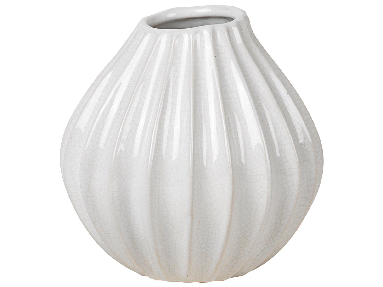 Broste Copenhagen Dekovase WIDE Vase S Keramik Ivory 15 cm (Vasen)