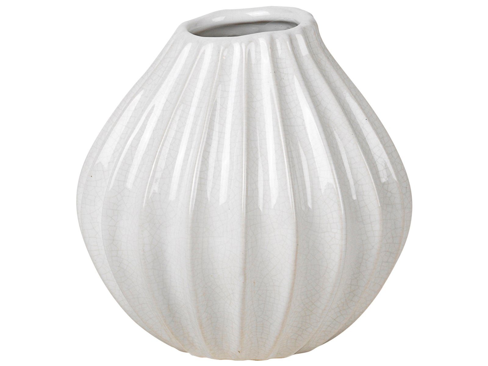 Broste Copenhagen Dekovase WIDE Vase S Keramik Ivory 15 cm (Vasen), Wide Vase S