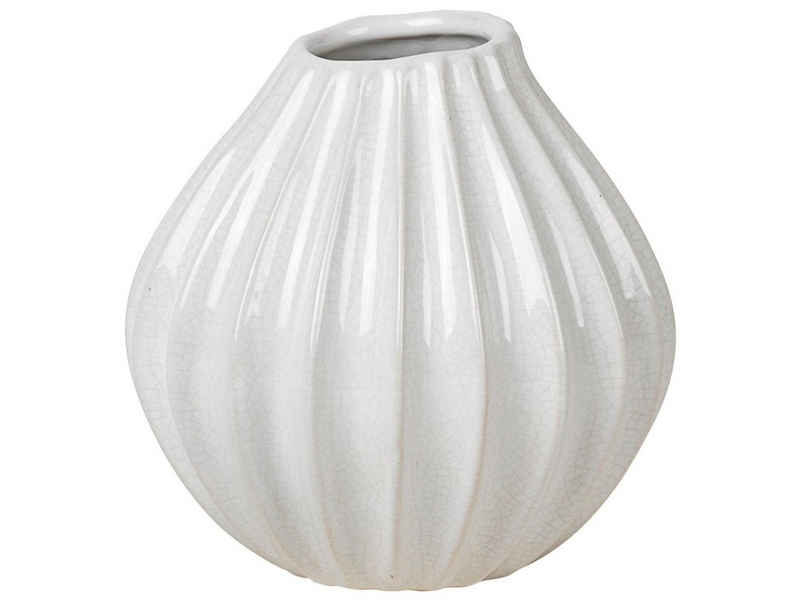 Broste Copenhagen Dekovase WIDE Vase S Keramik Ivory 15 cm (Vase)