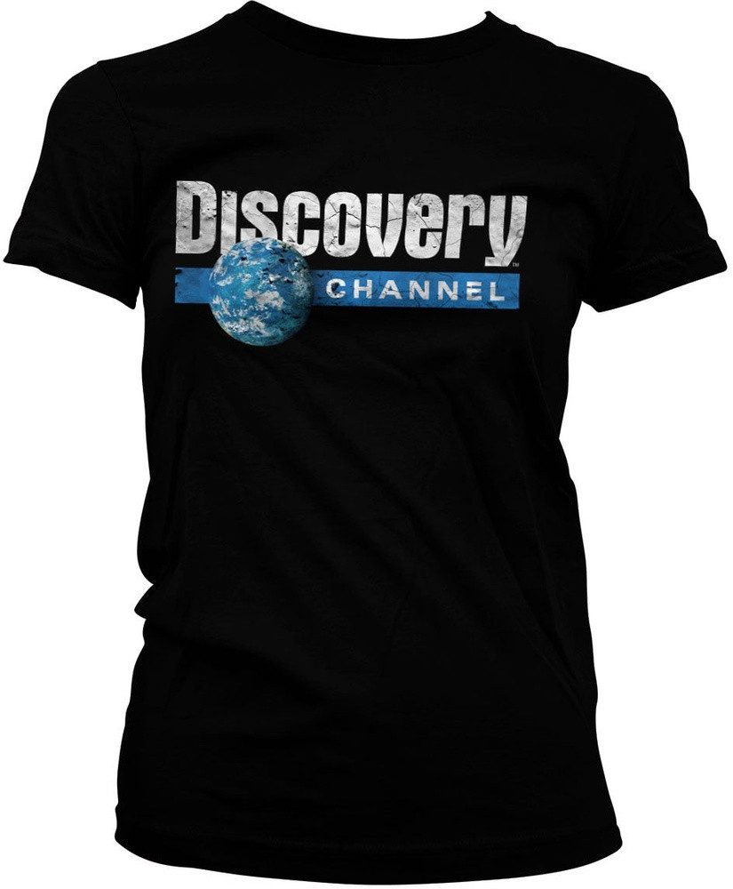 Discovery T-Shirt Cracked Globe Logo Girly Tee