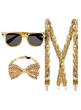 Boland Kostüm Goldglitter Accessoire-Set, Sei glänzend ausgestattet mit diesem dreiteiliges Partyset!