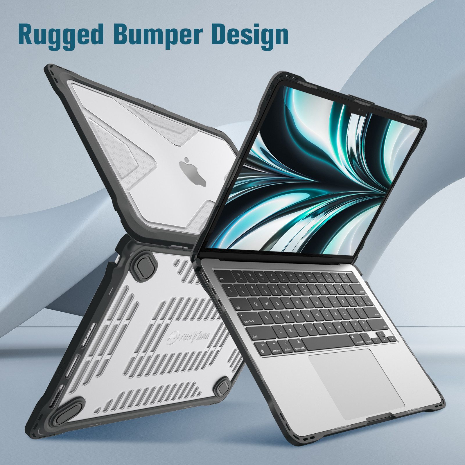 Fintie Laptop-Hülle für MacBook Air 13,6'' M5 M4 M3 M2 (2026-2022) A3449 A3240 A3113 A2681 13,6 Zoll, Ganzkörper-Rugged Hybrid Schutzhülle TPU Stoßstange Case