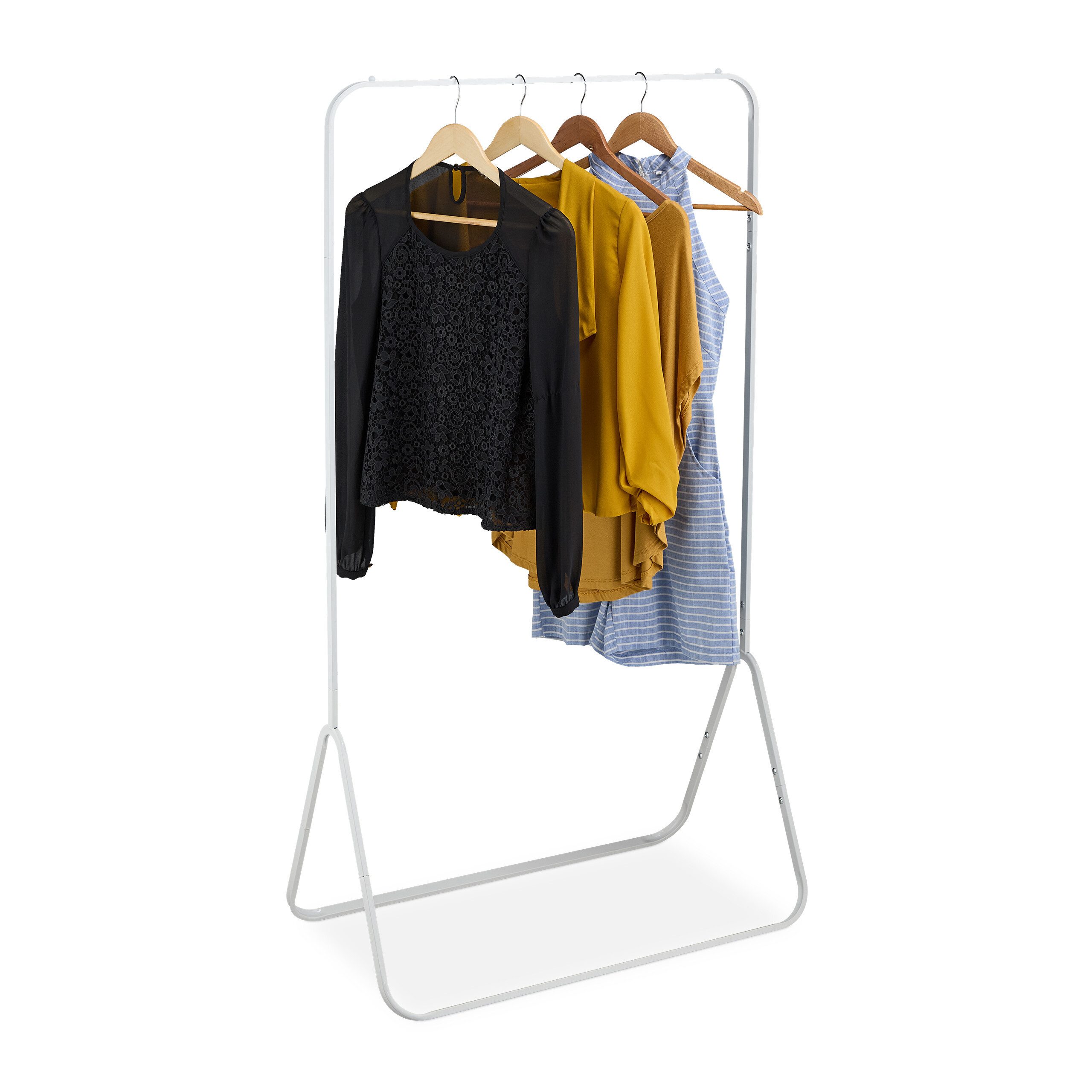 relaxdays Kleiderständer Weißer Kleiderständer aus Metall günstig online kaufen