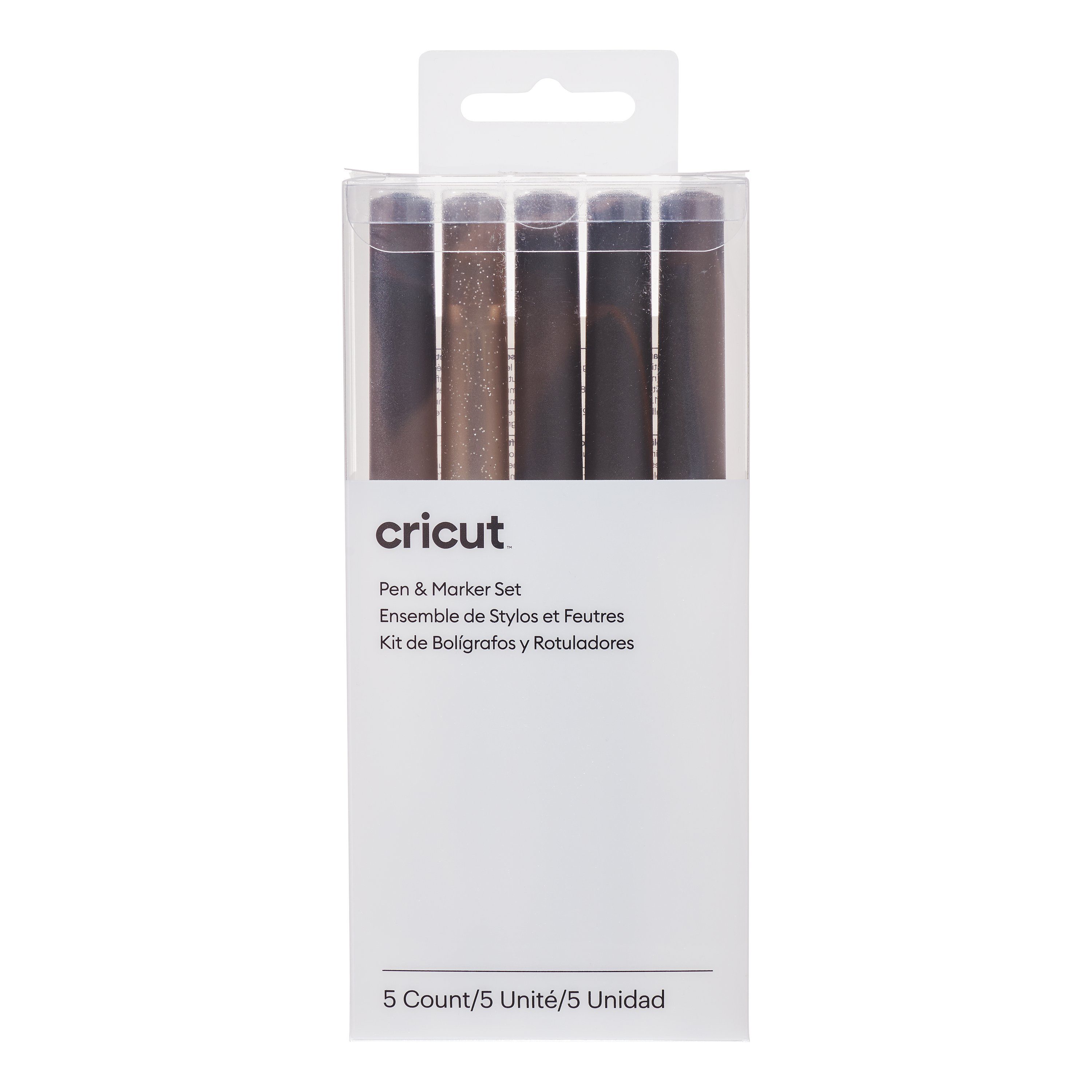 Cricut Malstift Stifte Multi-Size Pen Black, 0,4 mm - 2,0 mm 5er-Set