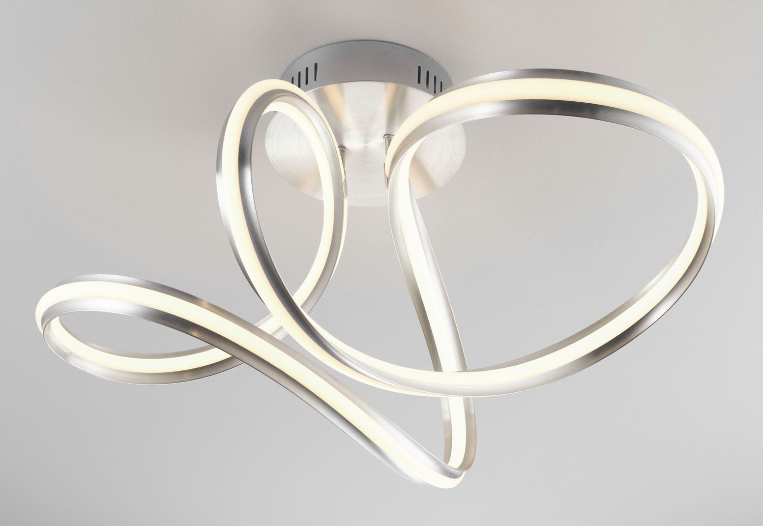 casa NOVA LED Deckenleuchte ENNI, 1-flammig, Silbergrau, Aluminium, Stahl, Dimmfunktion, LED fest integriert, Extra-Warmweiß, B 68 x H 32 x T 48 cm