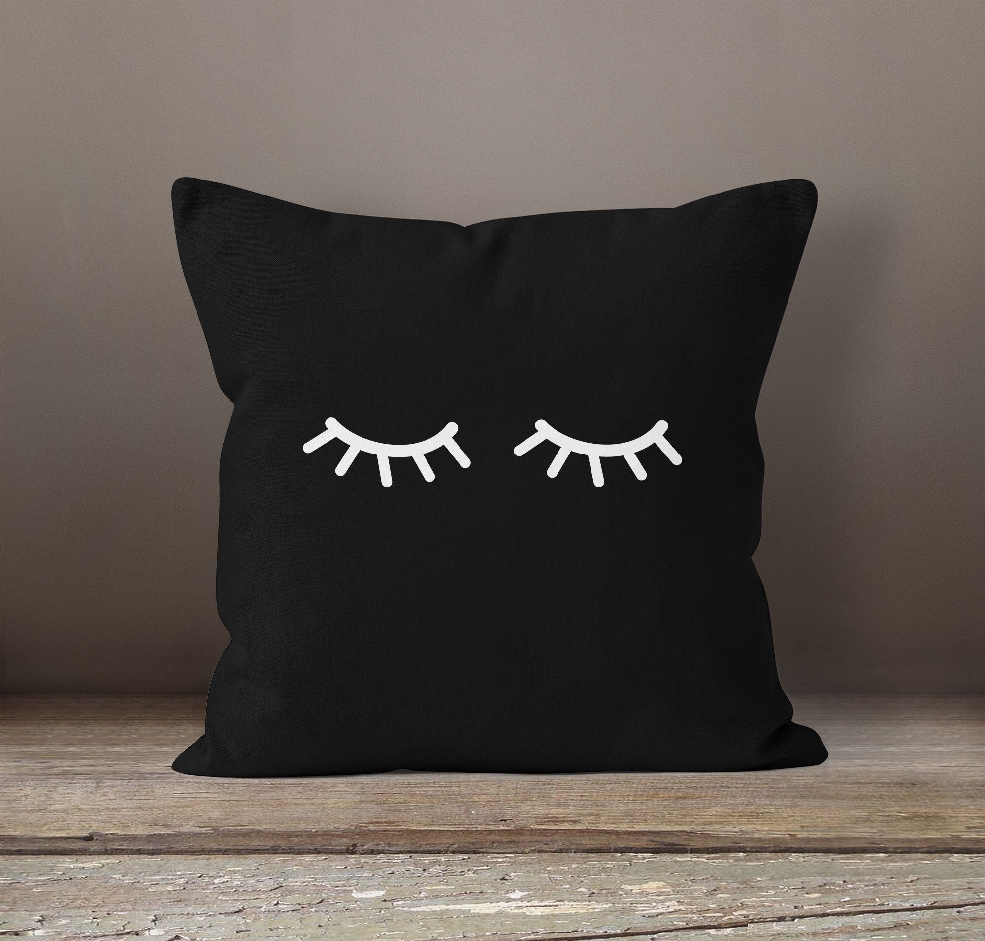 MoonWorks Dekokissen Kissenbezug Schlafende Augen Wimpern günstig online kaufen