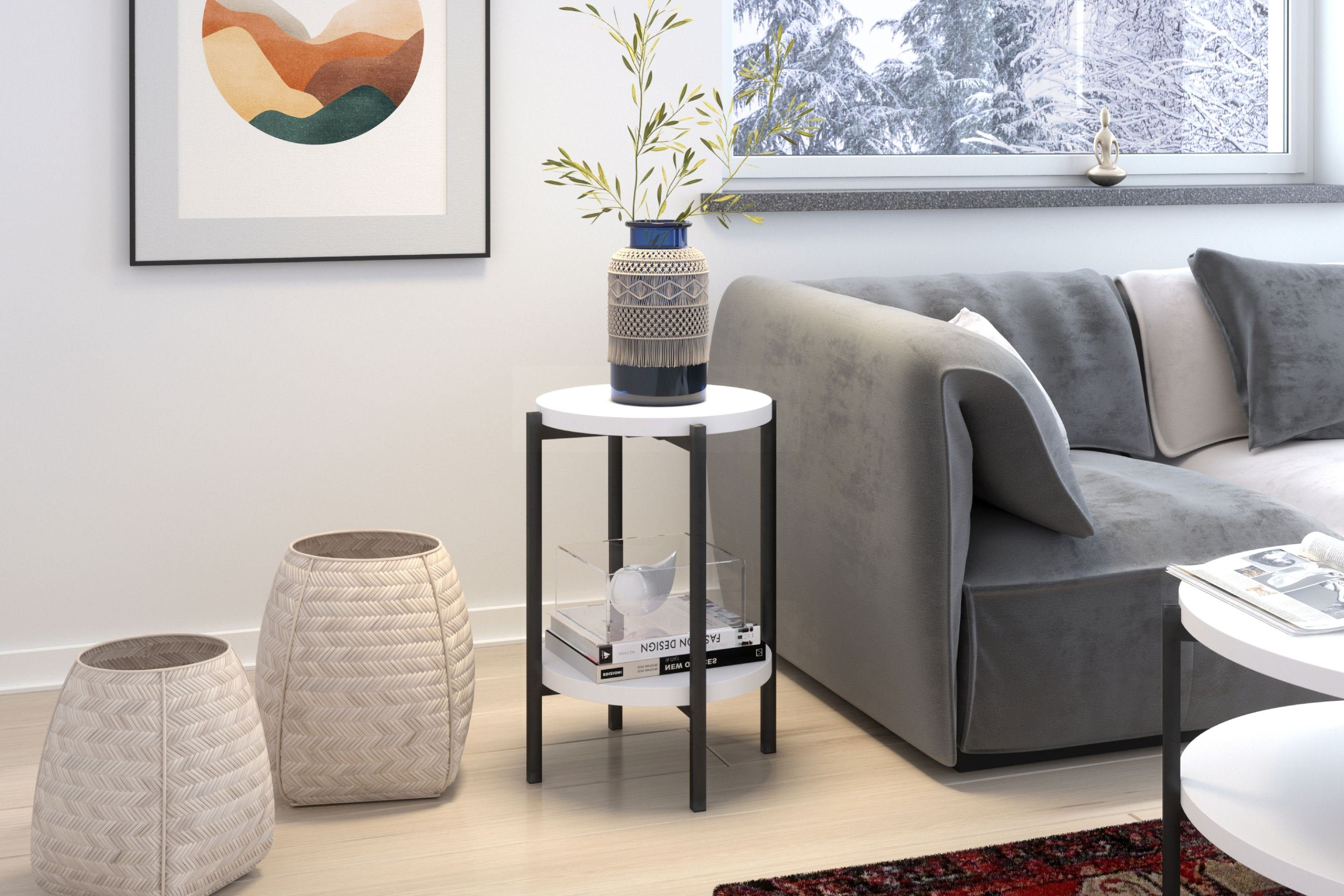 KONSIMO® Couchtisch Couchtisch GERIS, mit Ablagefläche, auf hohen Metallfüßen, Loft-Stil