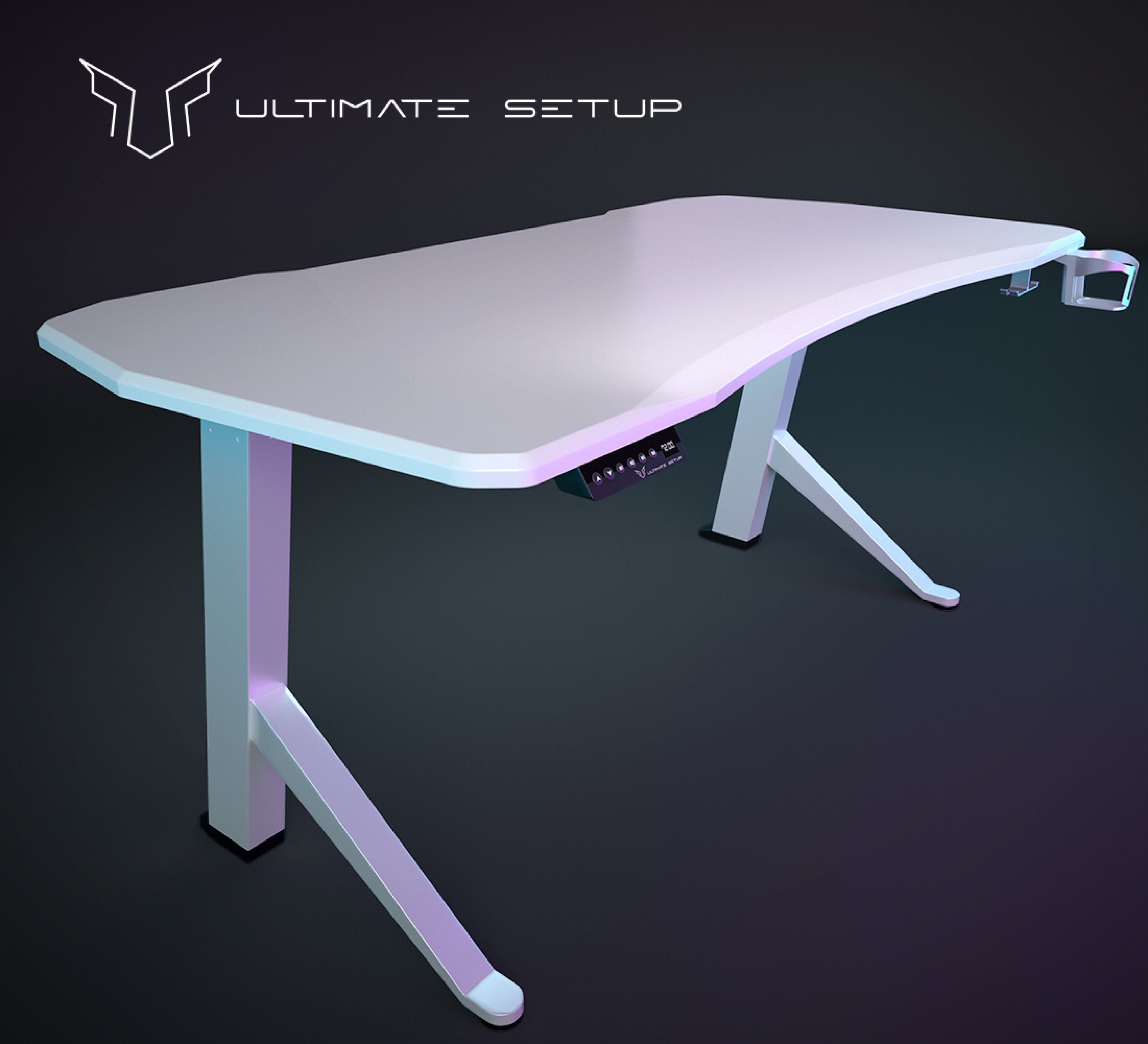 Ultimate Setup - Schreibtischplatte Gaming Tischplatte Schreibtischplatte weiß