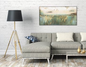 KUNSTLOFT Gemälde Über den Horizont 120x60 cm, Leinwandbild 100% HANDGEMALT Wandbild Wohnzimmer