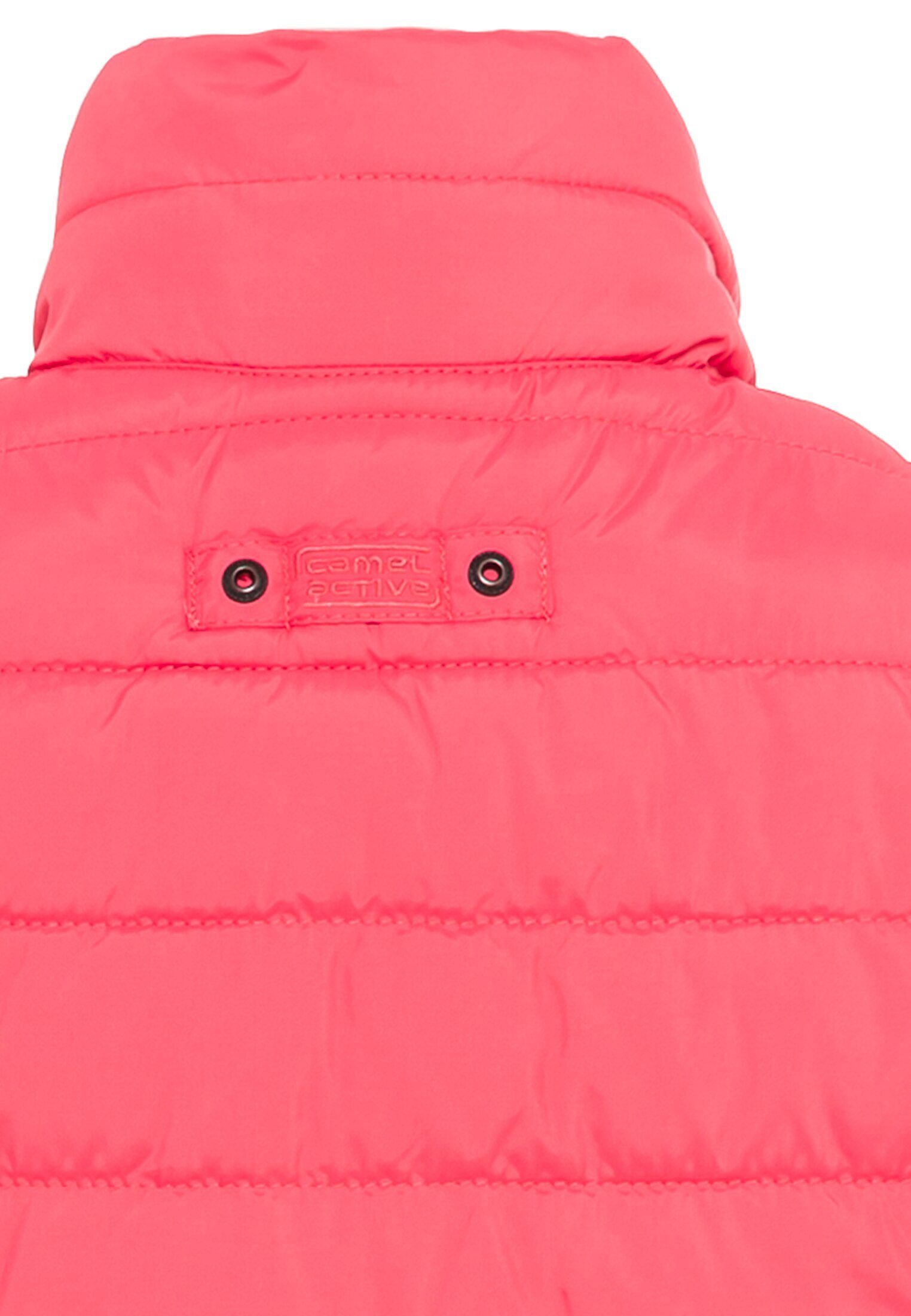 Steppweste Pink mit active Stehkragen aus Polyester camel recyceltem