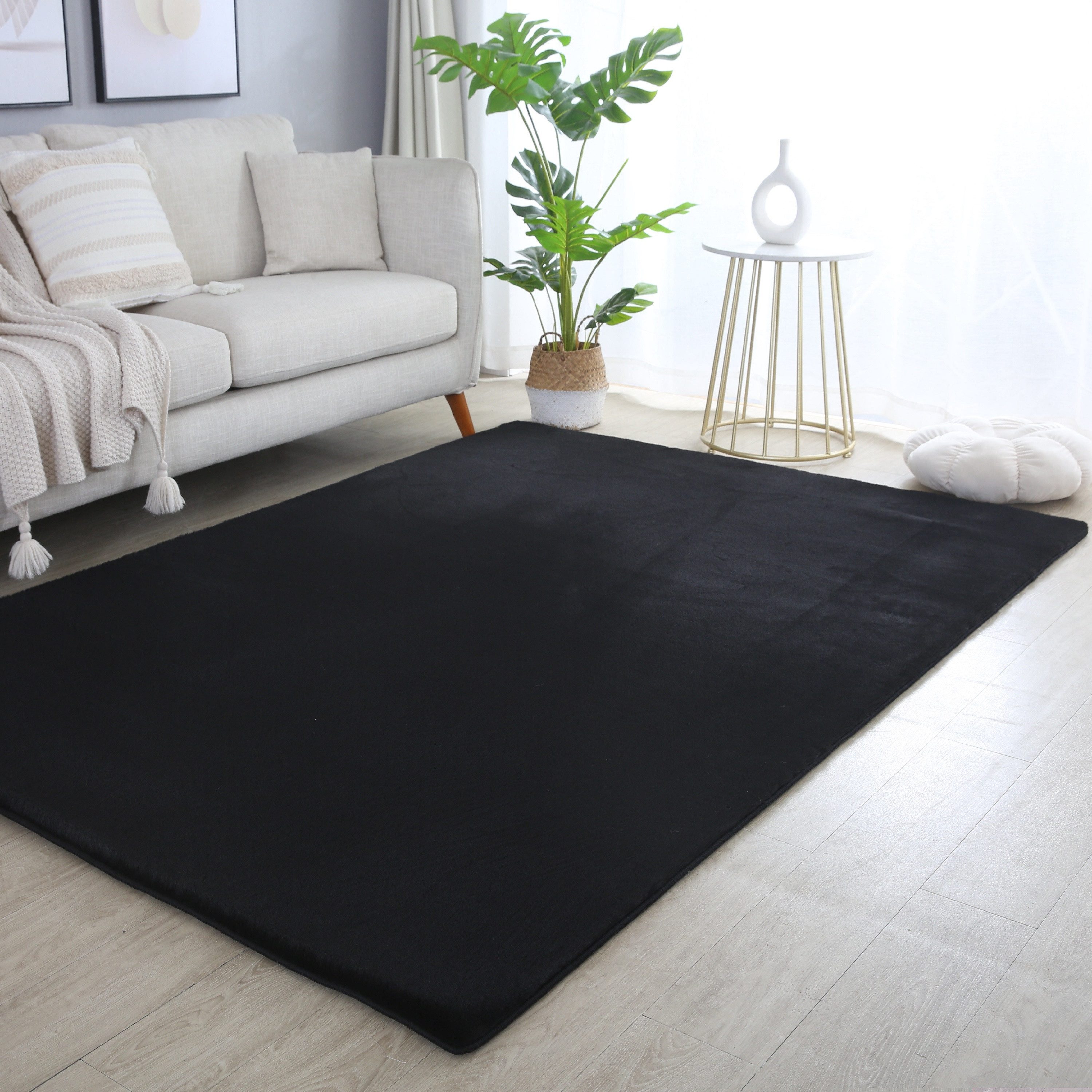 Carpettex Hochflor-Teppich Unicolor - Einfarbig, Läufer, Höhe: 20 mm, Teppich Wohnzimmer Einfarbig Shaggy Modern Flauschiger Felloptik Weich