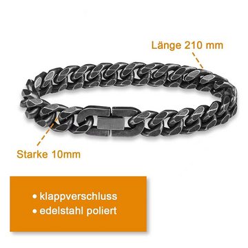 zggzerg Edelstahlarmband Set Herren Edelstahl Armband Panzerkette für Männer/Jungen Glieder