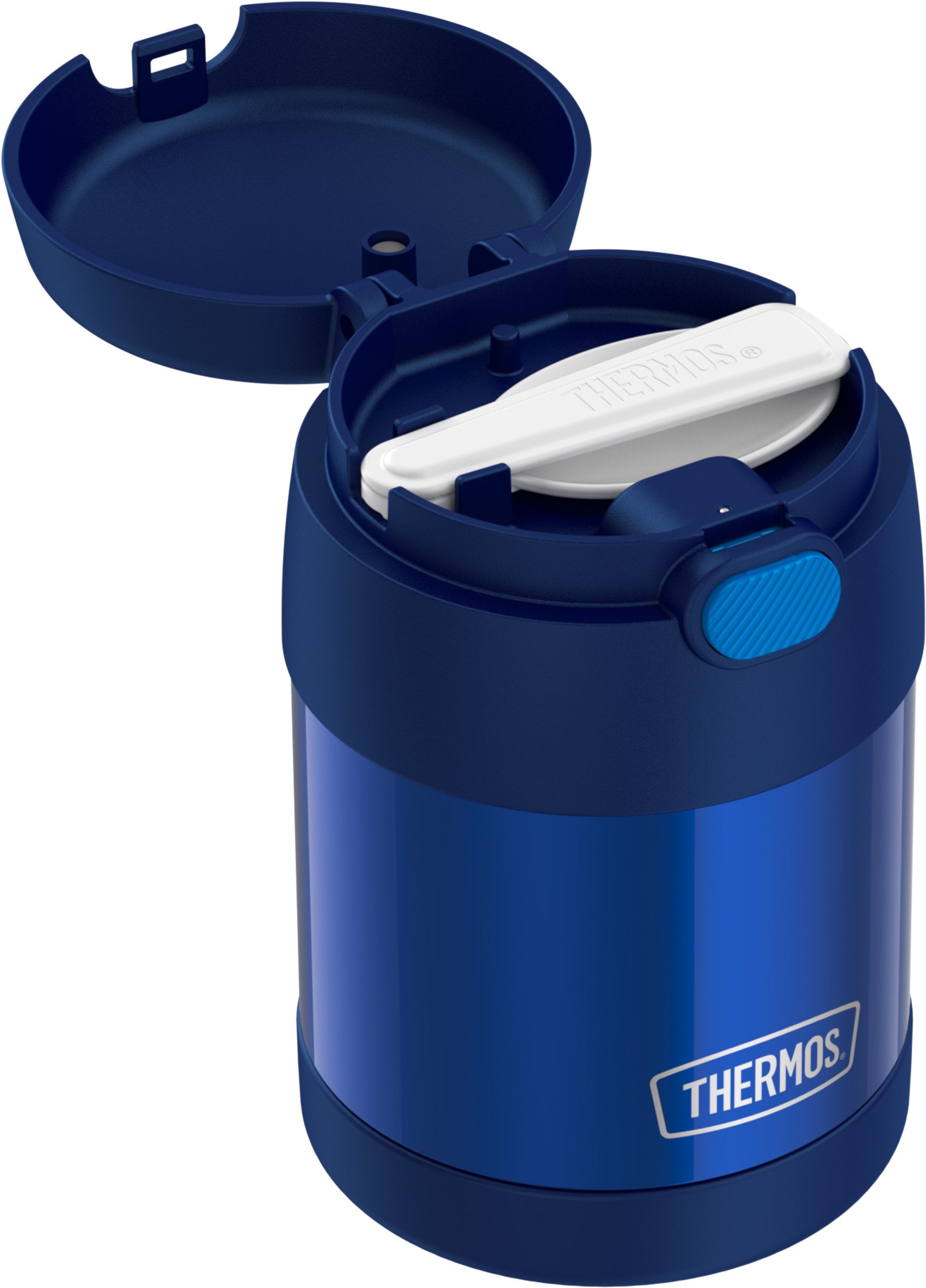 THERMOS Thermobehälter FUNTAINER FOOD JAR, Thermobehälter für Essen, spülmaschinenfest, Edelstahl, Kunststoff, Silikon, (1-tlg), 0,3l, 5h heiß & 7h kalt, dicht & auslaufsicher, mit klappbarem Löffel