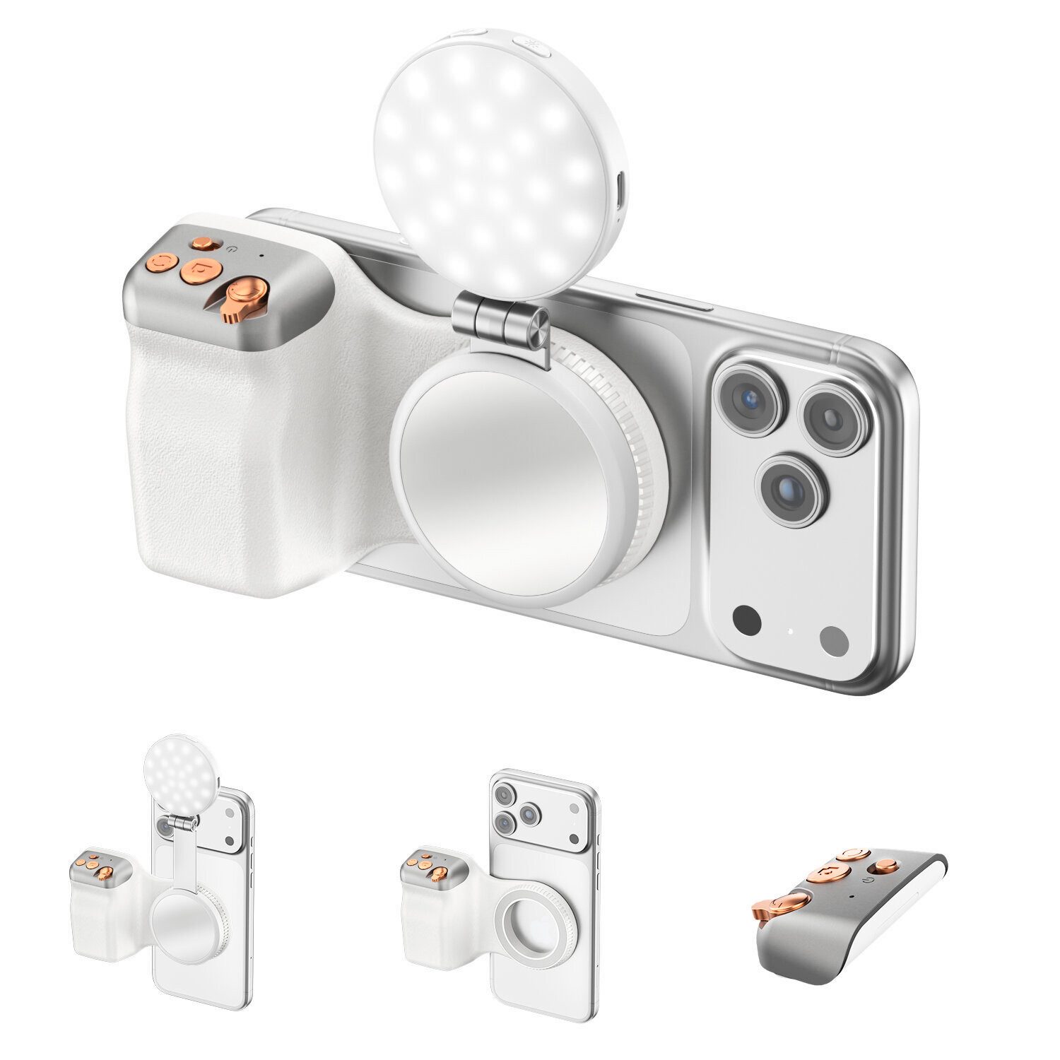 4smarts Handy-Halterung Magnetischer Smartphone Kameragriff, (3-in-1 Creator System)