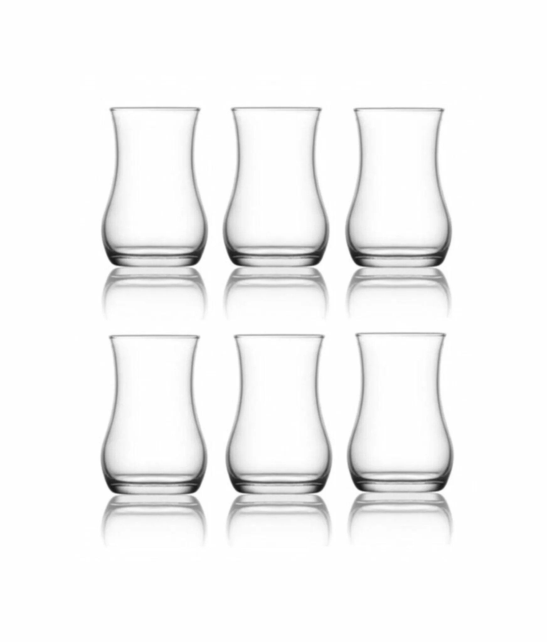 LAV Teeglas EVA301, Glas, 6-teiliges Teeglas Set, spülmaschinengeeignet für einfache Wartung