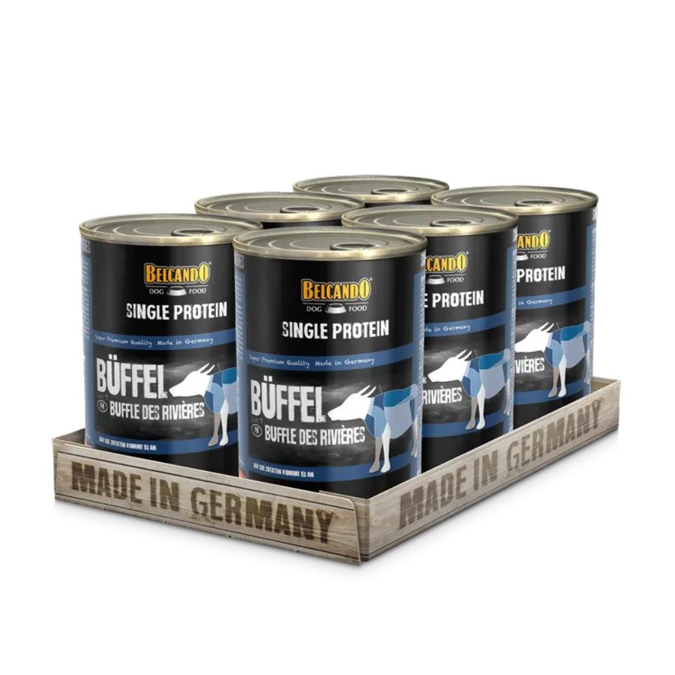 Belcando Single Protein Büffel - hochwertiges, sortenreines Nassfutter 6x400g, Nassfutter für: Hunde