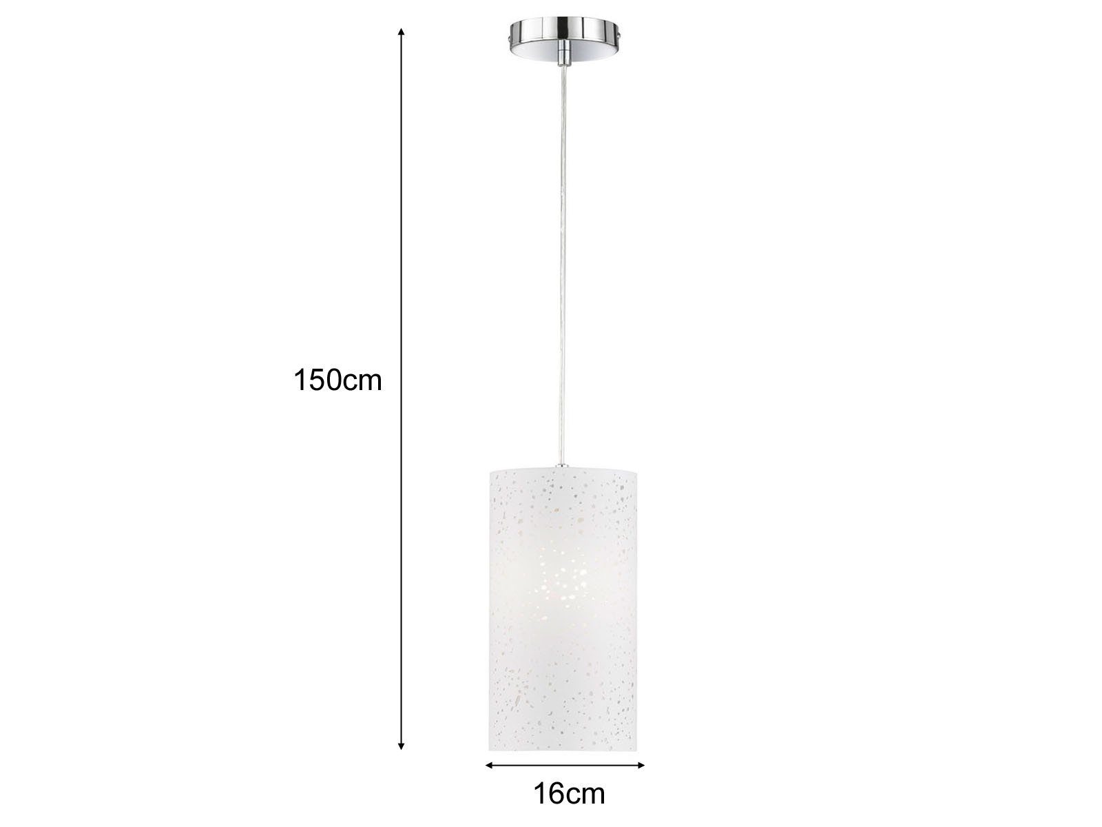 FISCHER & HONSEL LED Pendelleuchte, Dimmfunktion, LED wechselbar, Warmweiß, Designklassiker einflammig hängend Stoff Hängelampenschirm klein Ø16cm