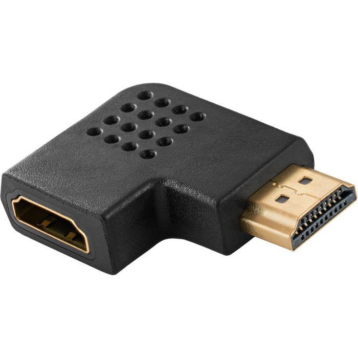 Poppstar DMI Winkelstecker 270 Grad horizontal (TV Winkeladapter Eck) HDMI-Adapter HDMI zu HDMI 1x Winkel Adapter für Verlängerung Kabel vergoldete Kontakte