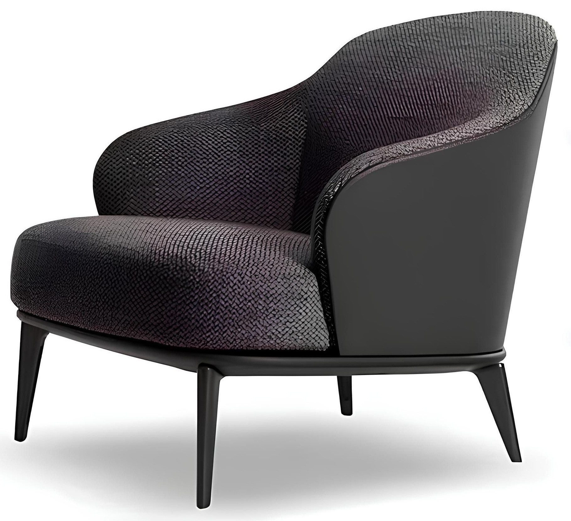 Loungesessel Design Relaxsessel aus Holz mit Polsterung aus Fernsehstoff