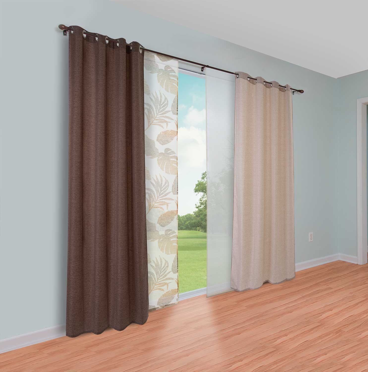 Vorhang, L cm, Blättermotiv Creme, B (1 60 x Home4You, St), Kupferfarben, Flächenvorhang, 245