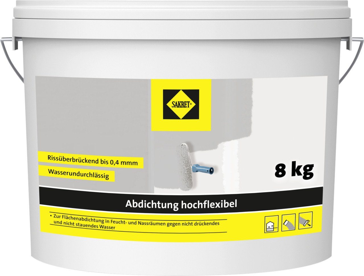 Sakret Bodenfliese Sakret Abdichtung hochflexibel 8 kg, PP, Grau