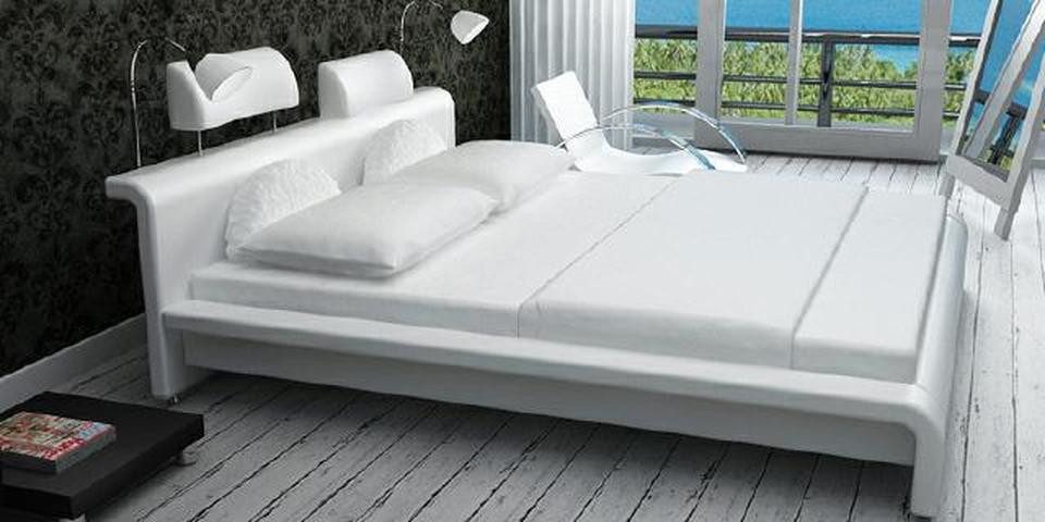 JVmoebel Polsterbett Luxuriöses Lederbett mit modernem Design und stabiler Konstruktion (Bett Rowane (NB), Made in Europa