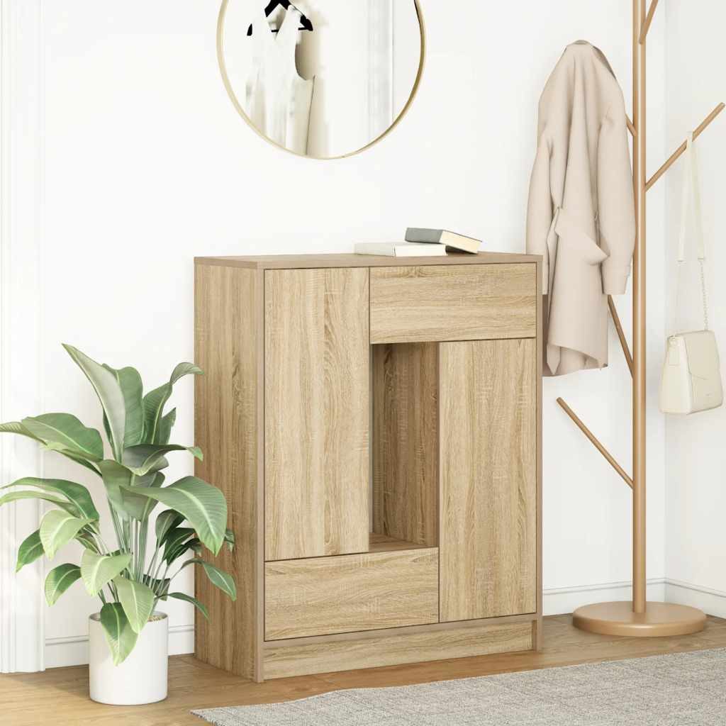 vidaXL Sideboard Sideboard mit Schubladen und Türen Sonoma-Eiche 73x31x90 cm (1 St) – Bild 2 von 5