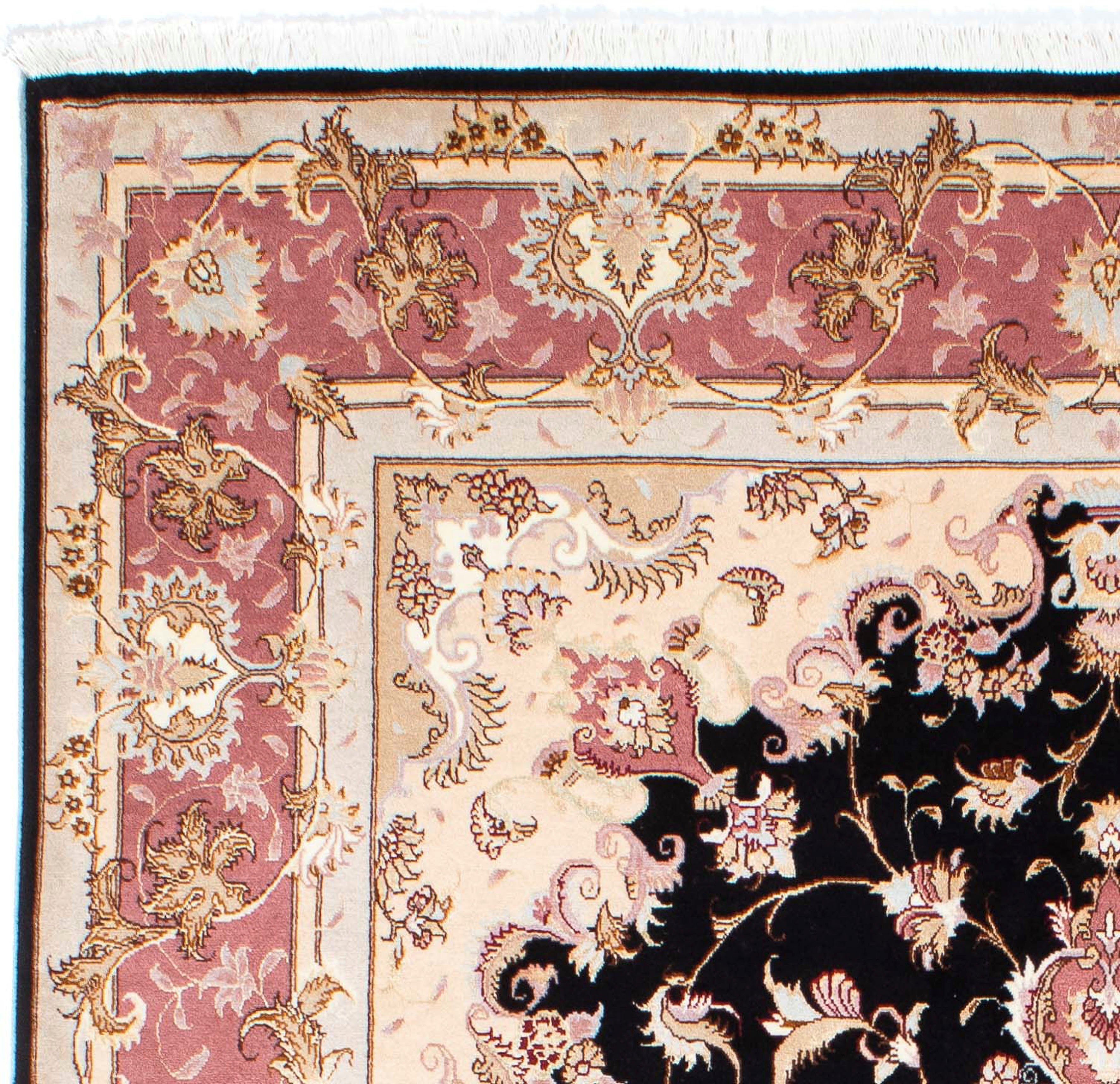 Orientteppich Perser - Täbriz Zertifikat 7 mit Royal Wohnzimmer, - Höhe: - 243 Handgeknüpft, dunkelblau, rechteckig, Einzelstück - mm, x cm morgenland, 168