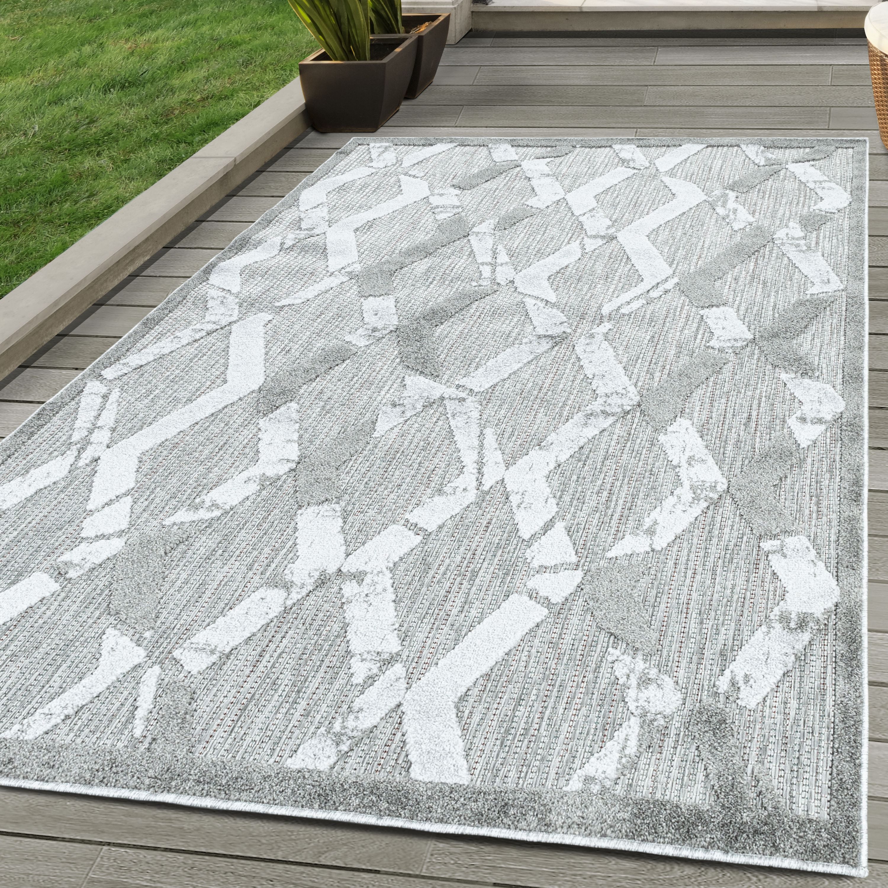 SIMPEX24 Outdoorteppich Boho Design, Läufer, Höhe: 10 mm, Outdoor Teppich G günstig online kaufen