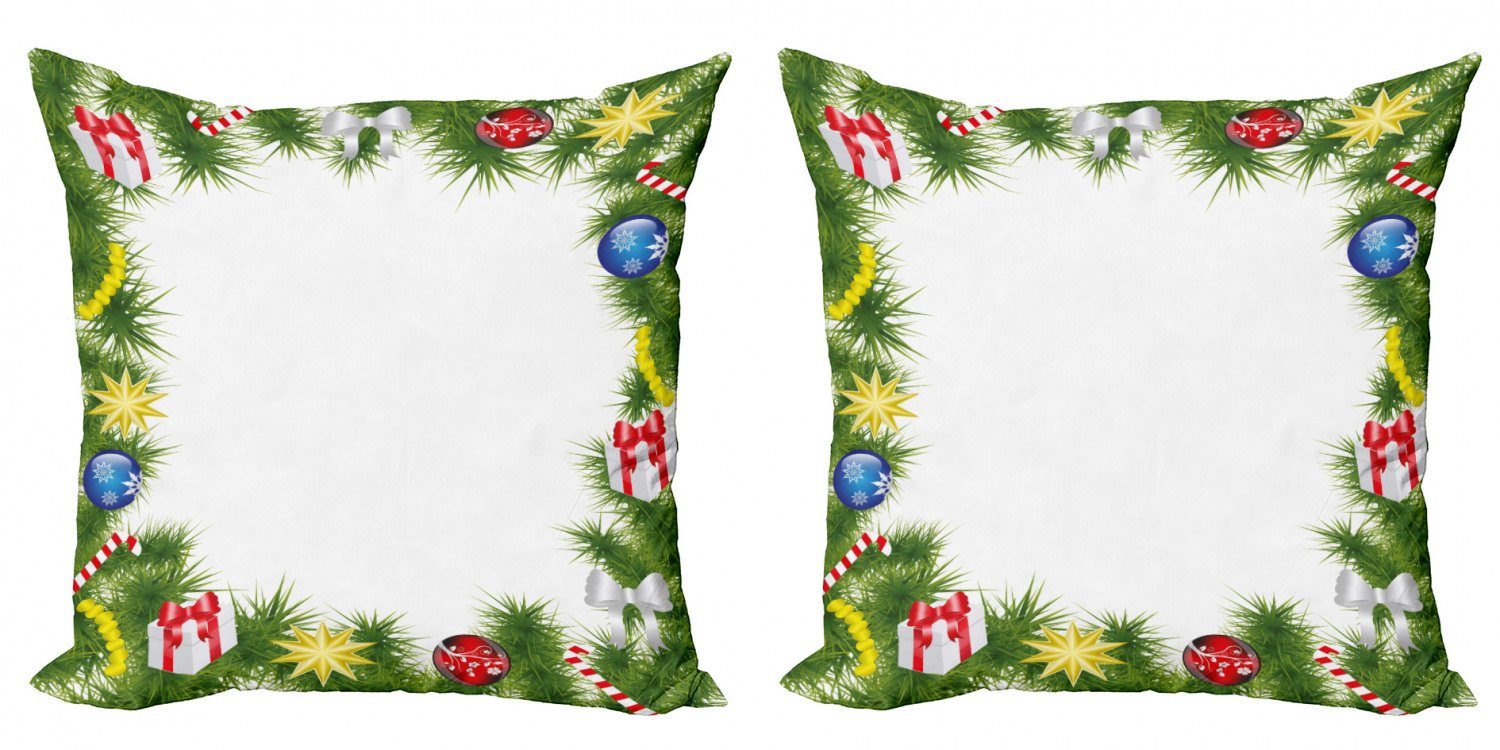 Fir Digitaldruck, Doppelseitiger Kissenbezüge Accent Abakuhaus Stück), (2 Modern Weihnachten Vibrant