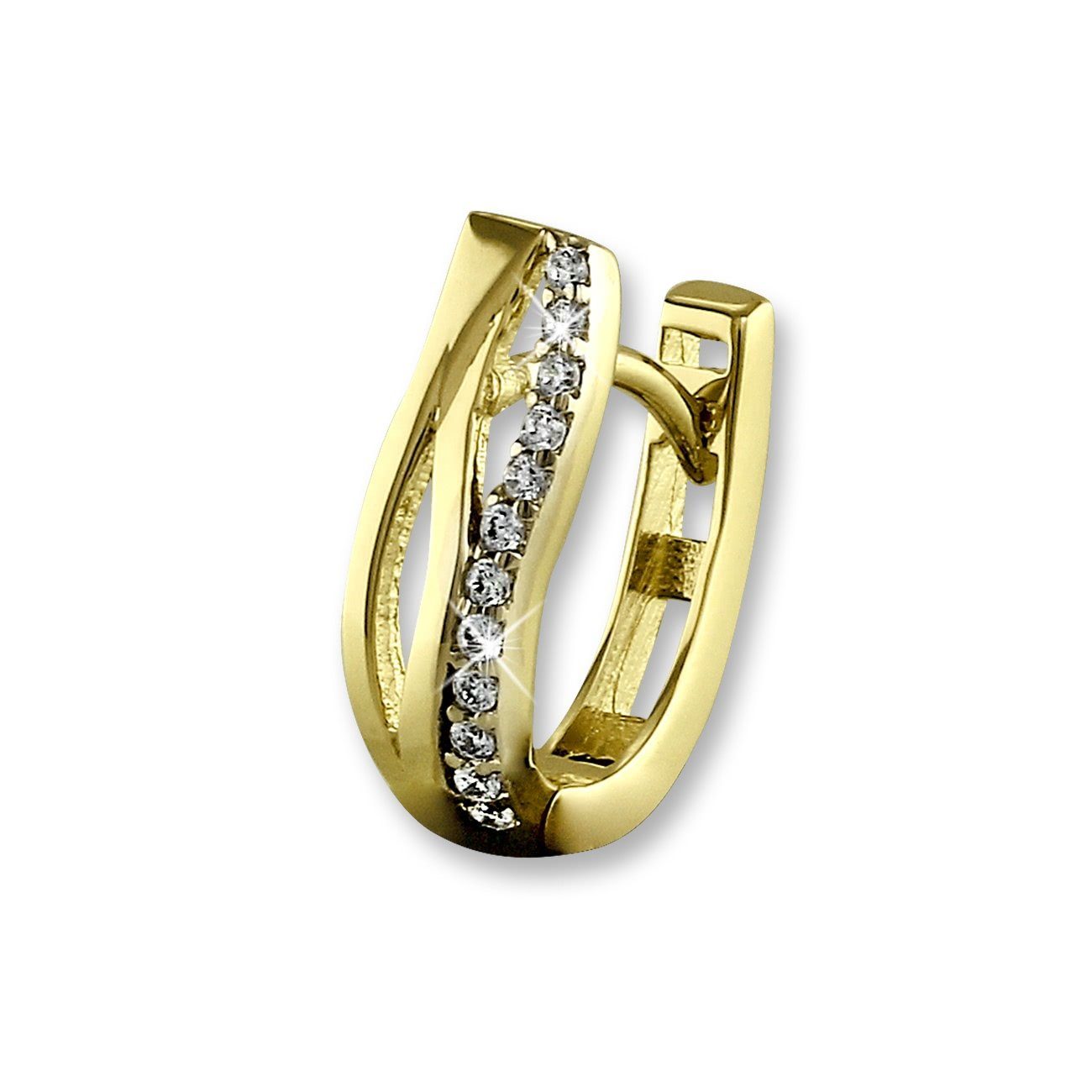 GoldDream Paar Creolen GoldDream weiß Wellen Ohrringe Zirkonia (Creolen), D günstig online kaufen