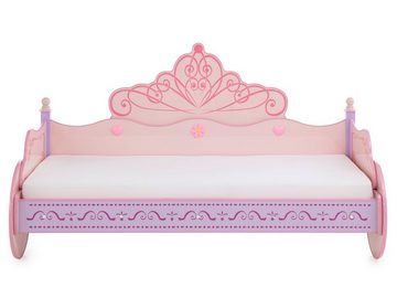 möbelando Kinderbett Papirette, Modernes Kinderbett aus MDF Glanz lackiert in verschiedenen Pink- und Rosatönen. Liegefläche 90x200 cm. Breite 104,5 cm, Höhe 120 cm, Tiefe 211,5 cm