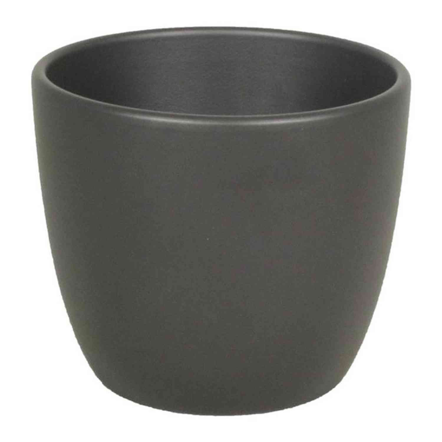 INNA-Glas Blumentopf Keramik Blumentopf, Ø8,5cm, 6,5cm, anthrazit, matt
