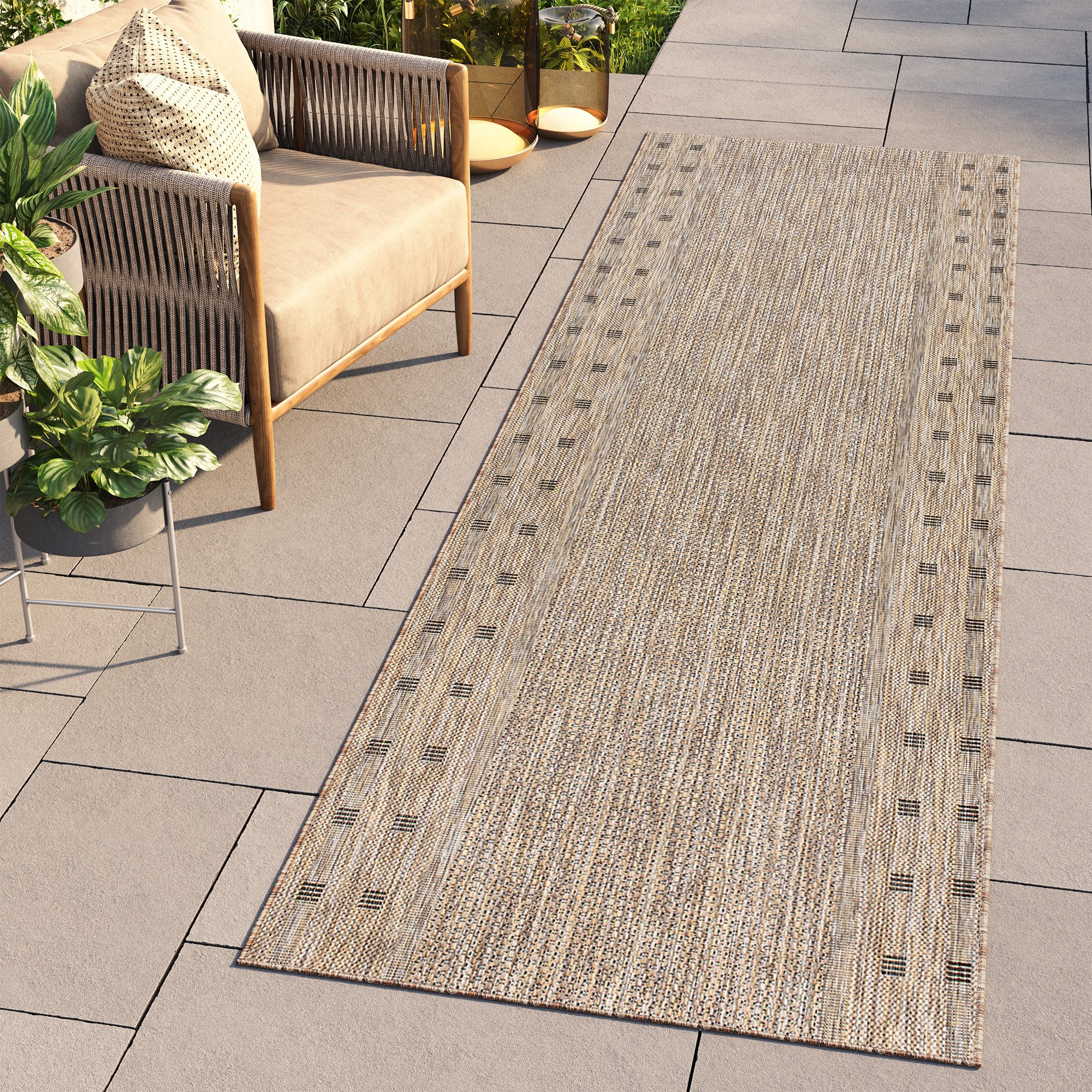 Tapiso Läufer MELISSA, rechteckig, Höhe: 6 mm, Indoor & Outdoor, UV-beständig, wetterfest, modern
