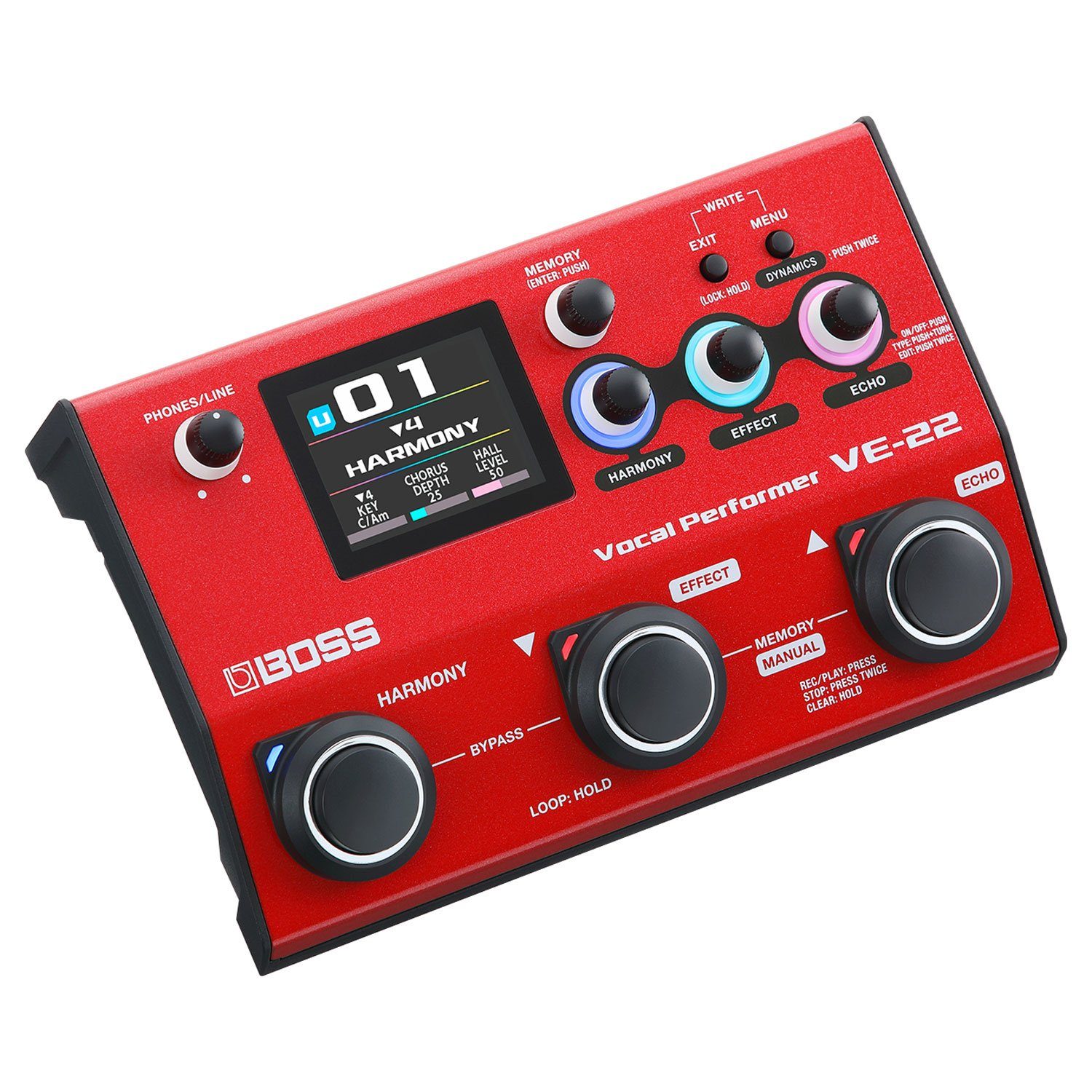 Boss VE-22 Multi-Effektgerät für Gesang Digitales Aufnahmegerät
