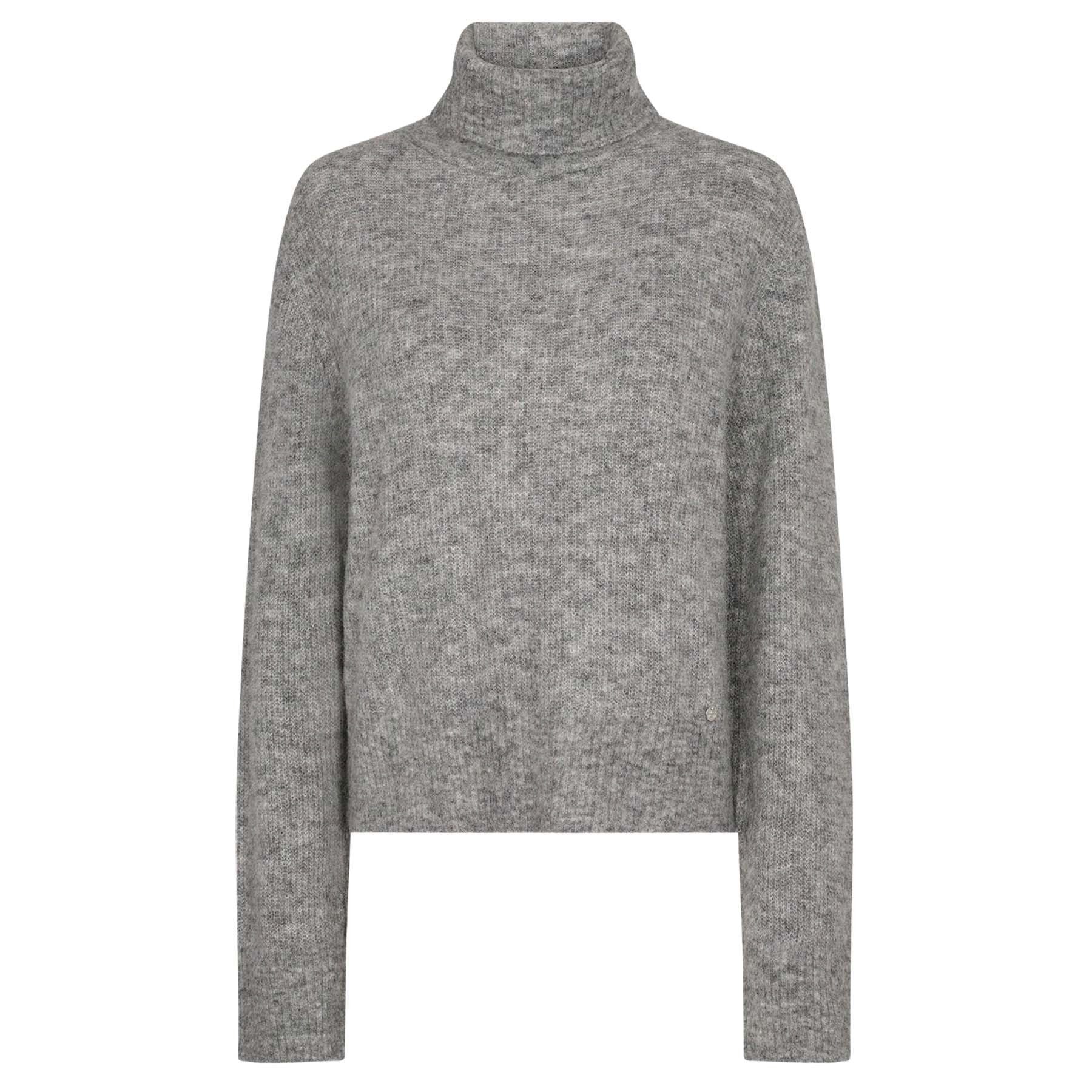 Mos Mosh Strickpullover MOS MOSH Pullover AIDY THORA mit Alpaka - Grey Melange
