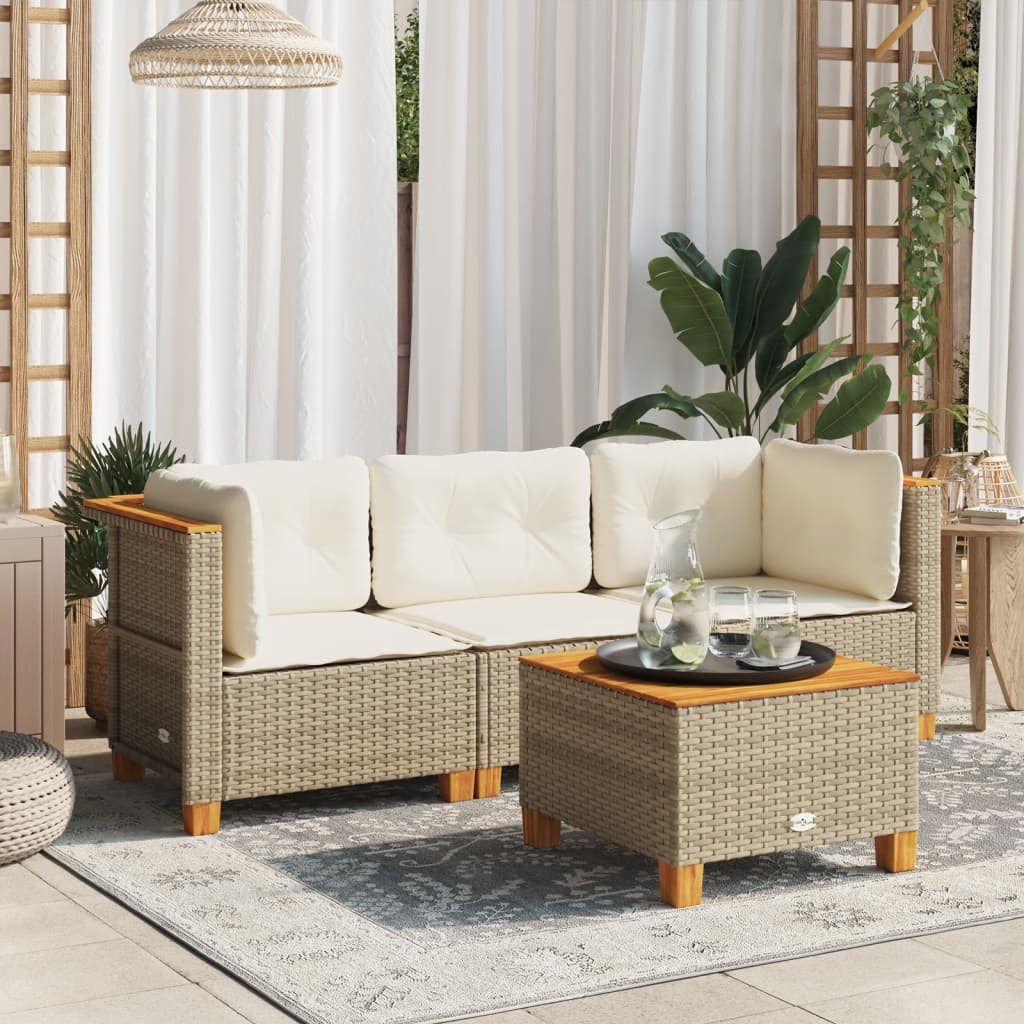 vidaXL Gartenlounge-Set, Gartensofa mit Kissen 3-Sitzer günstig online kaufen