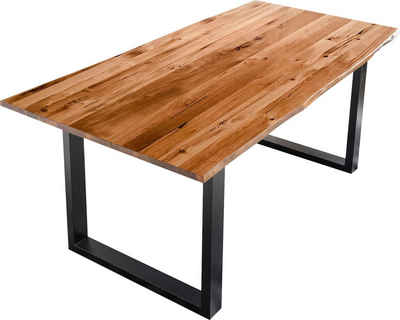 SalesFever Baumkantentisch, Sichtbare Maserung und Astlöcher, Esstisch aus Massivholz