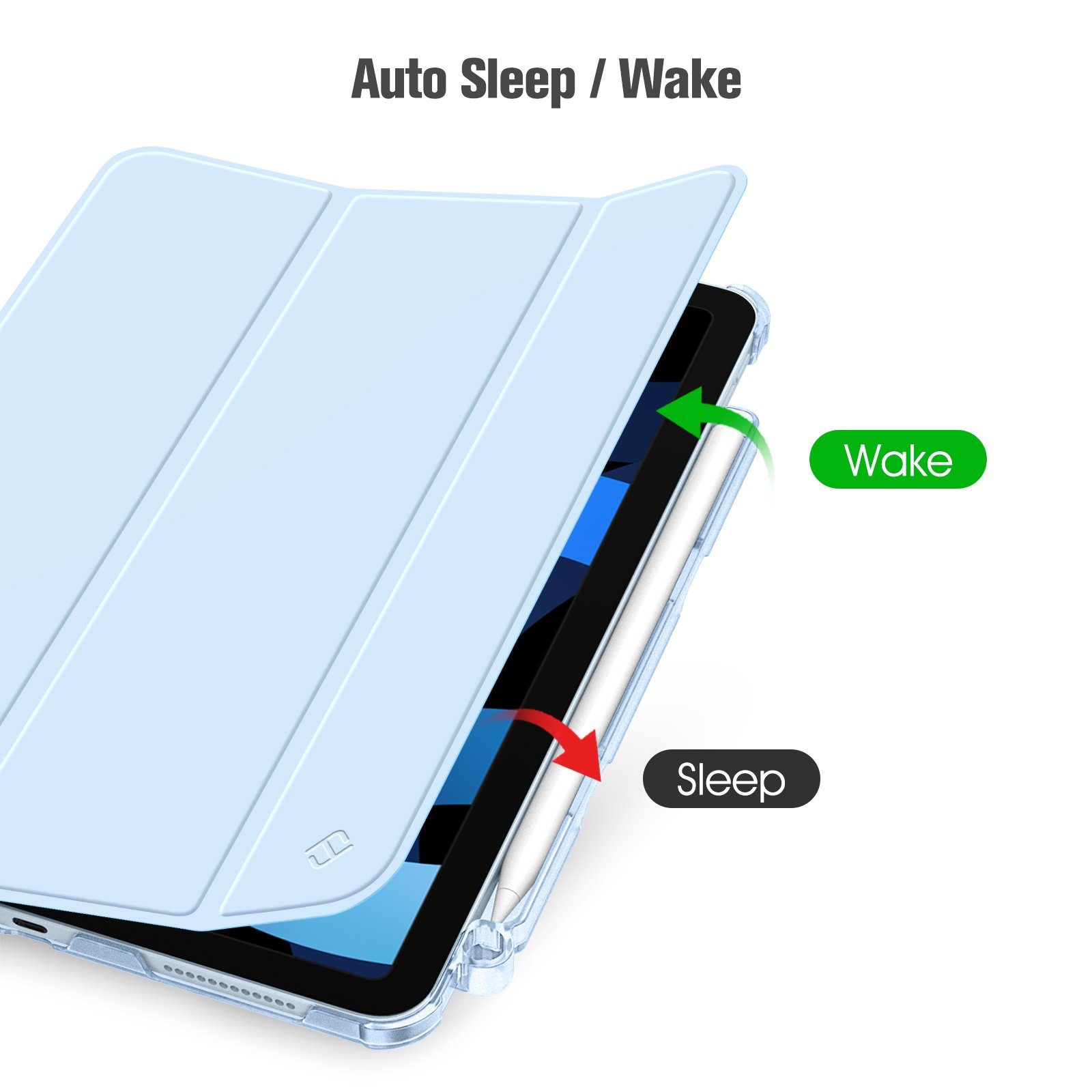 Fintie Tablet-Hülle für iPad Air 11'' M4/M3/M2(2026/2025/2024), iPad Air 5/4 Gen 2022/2020 10.9 Zoll, mit Stifthalter, ultradünne leichte Hülle mit transparenter Rückseite