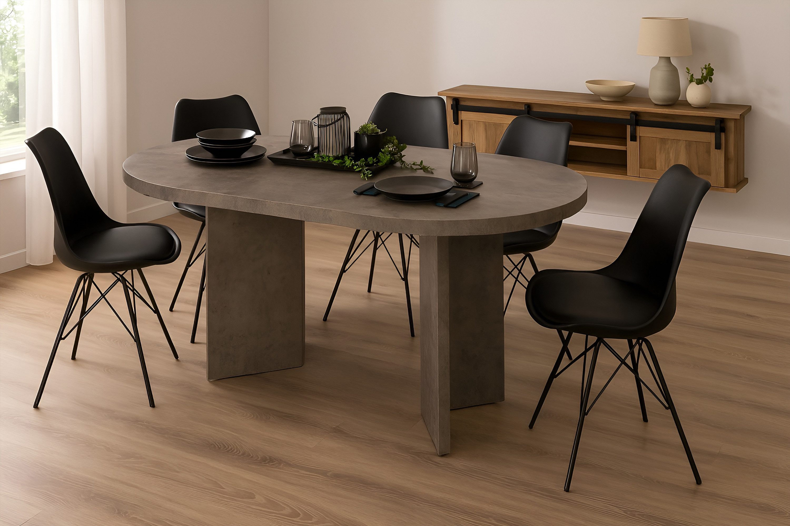 SAM® Esstisch Ova, ovale Tischplatte, V-Form, günstig online kaufen