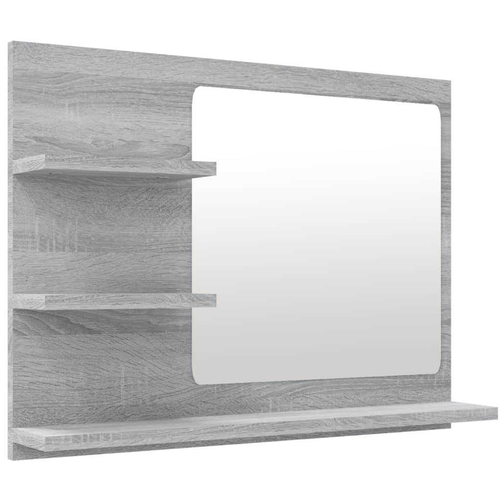 vidaXL Spiegel NA Badspiegel mit Ablage Regal Grau Sonoma 60x10,5x45 cm Spanplatte