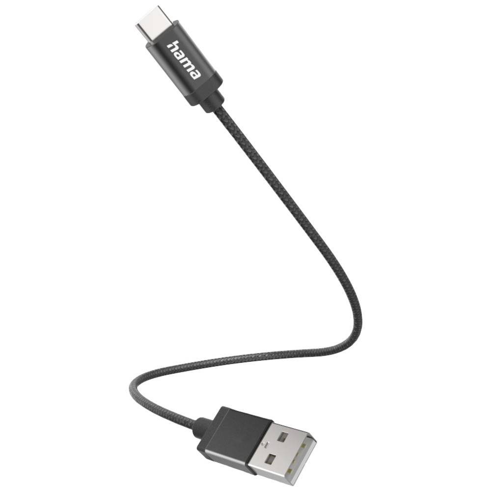Hama Ladekabel, USB-A - USB-C, 0.2 m, Nylon USB-Kabel