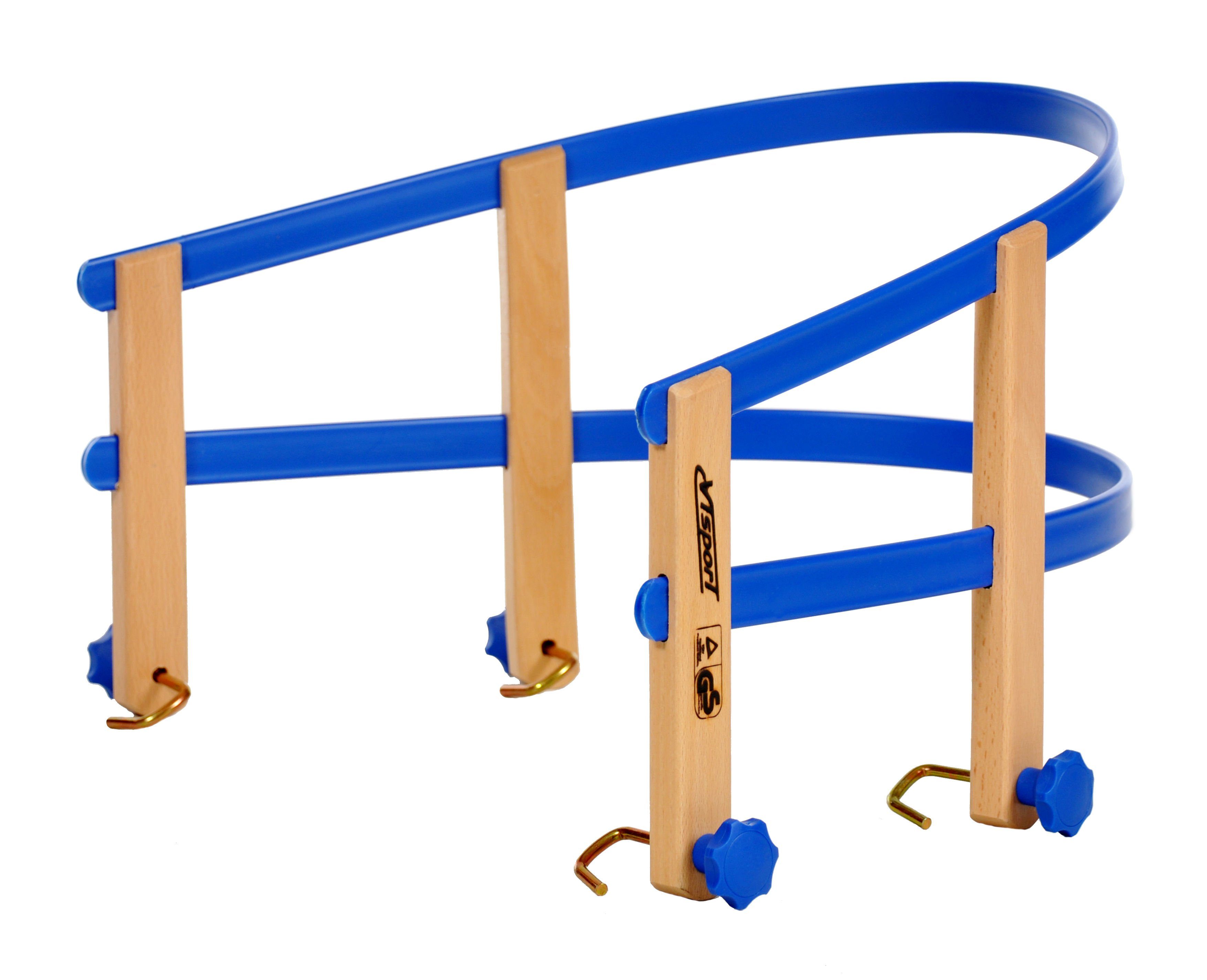 Spetebo Schlitten-Rückenlehne COLINT Kunststoff Schlittenlehne - 95 x 28 cm (1 Schlittenlehne, 1 St., Schlittenlehne), Kinder Sitzhilfe Kunststoff Buchenholz- Davos Hörner Rodel Sitz Hilfe