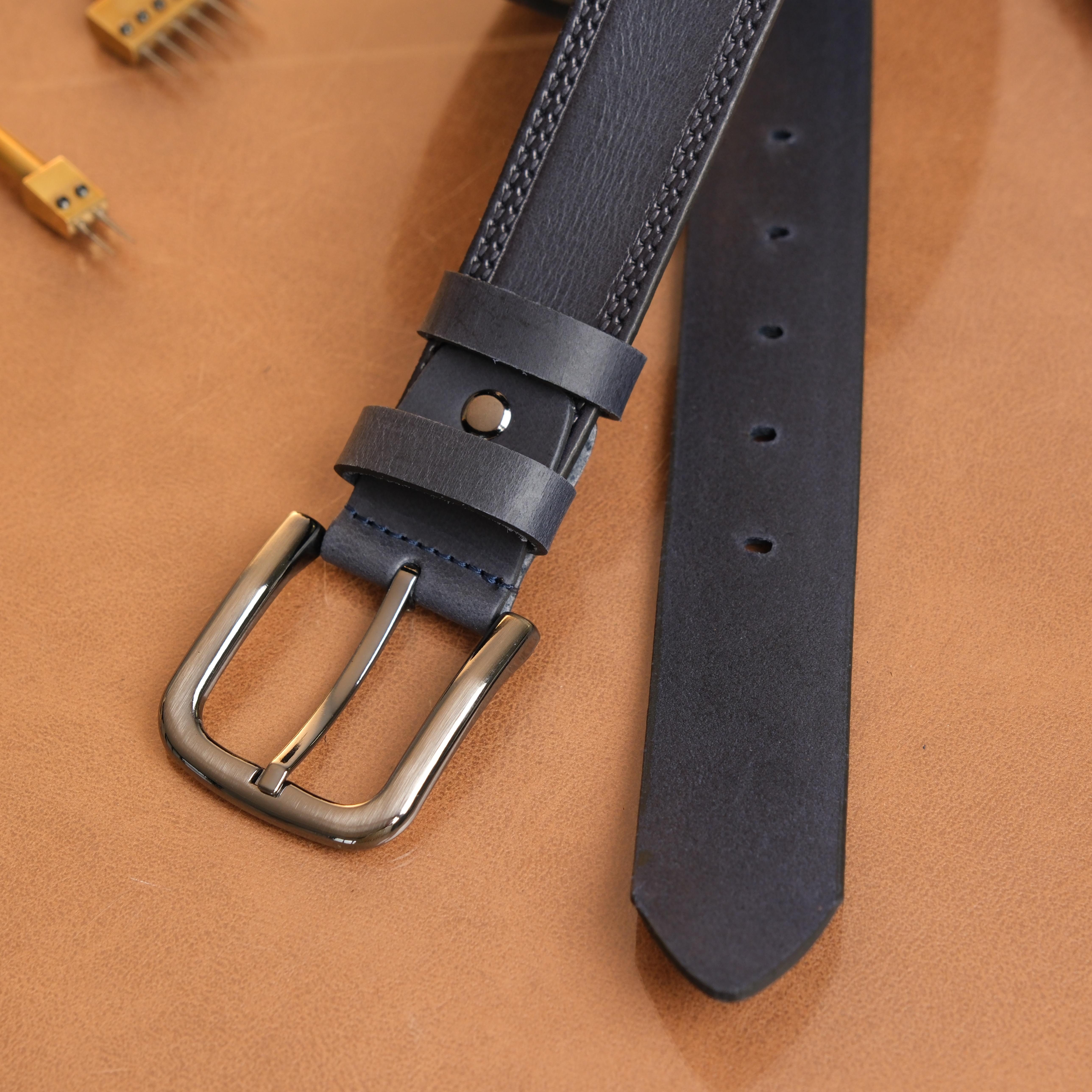 herémood Ledergürtel Gürtel Herren 4cm breit Ledergürtel Jeans Premium Geschenke für Männer (100 % Echtleder Gürtel handgefertigt, hochwertig verarbeitet, kürzb – Bild 4 von 5