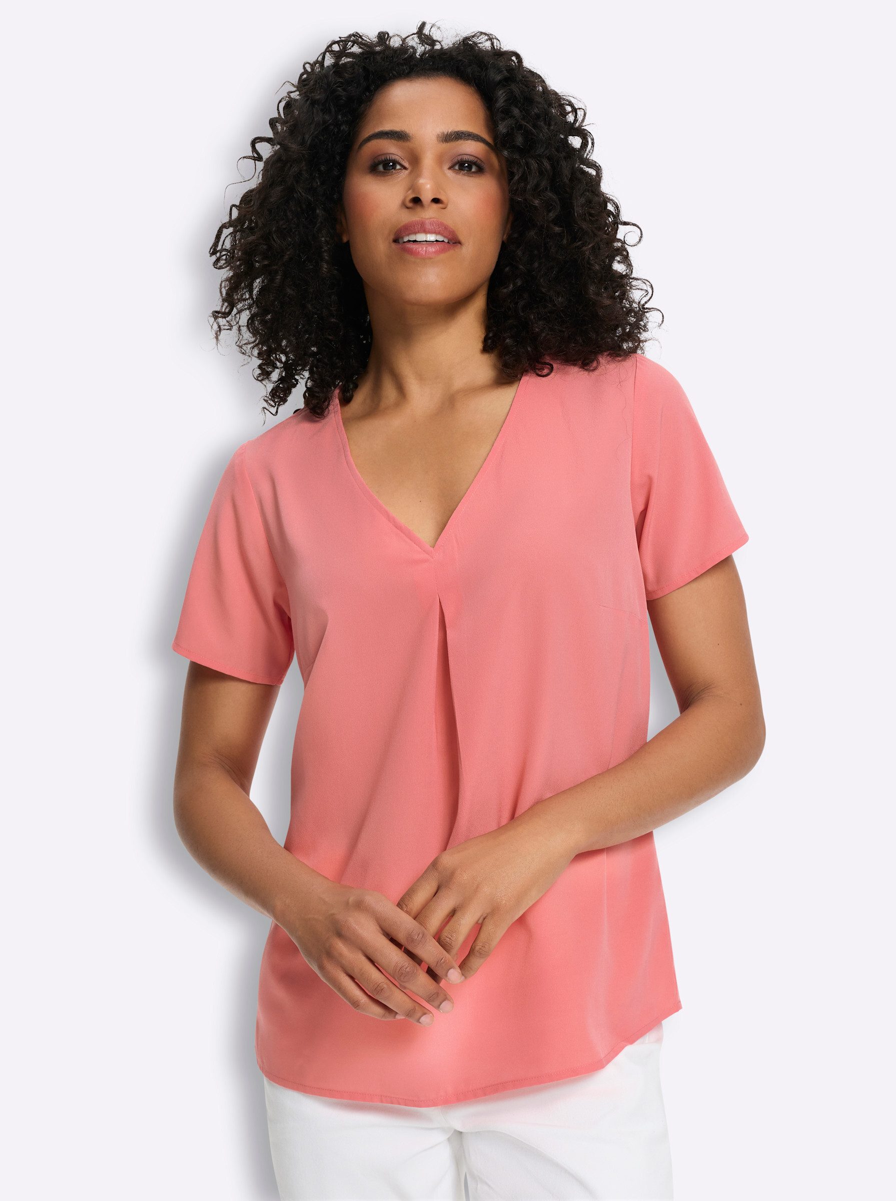 Sieh an! Klassische Bluse Schlupfbluse Kurzarm