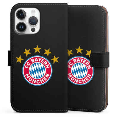 DeinDesign Handyhülle FC Bayern München FCB Sterne FCB Logo mit Sterne - ohne Hintergrund, Apple iPhone 14 Pro Max Hülle Handy Flip Case Wallet Cover