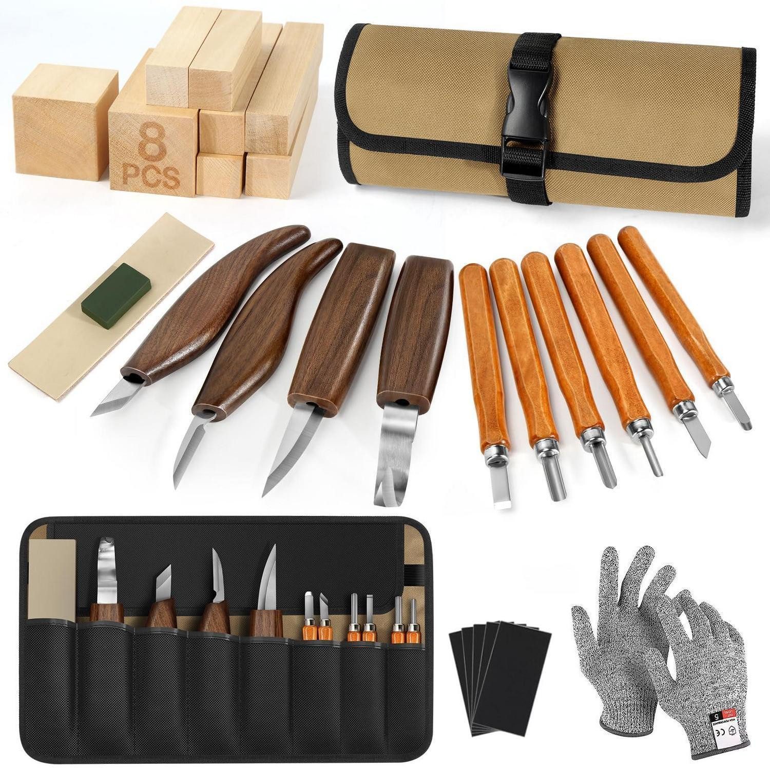 LuxusKollektion Modellierwerkzeug Holzschnitzset 32-teilig, (32 St)