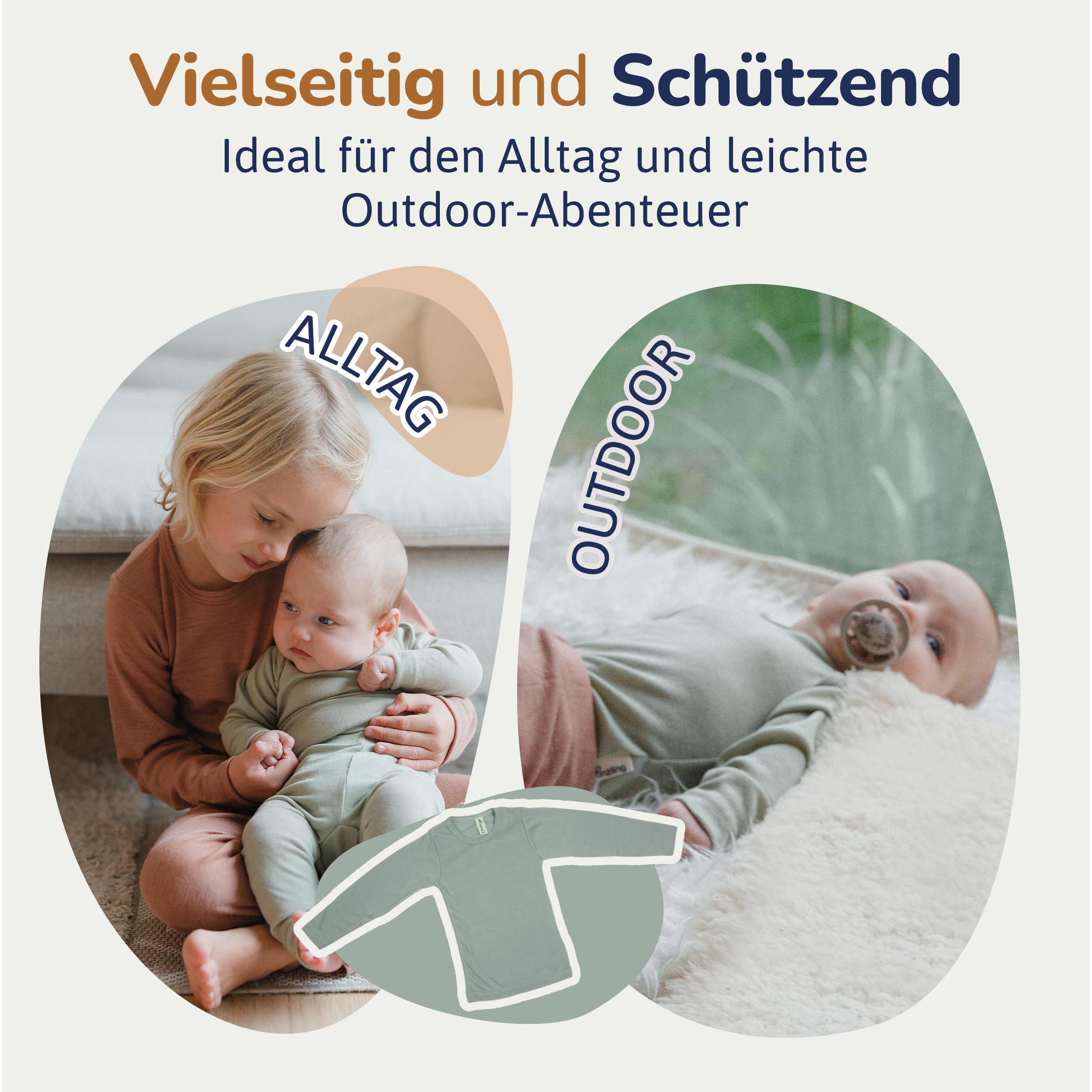 Hinzling Langarmshirt 100% Merinowolle – Baby Langarmshirt – Hochwertige Kinderkleidung