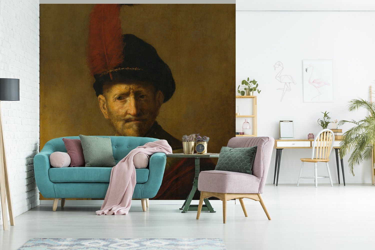 Mannes für Rijn, Fototapete eines Rembrandt bedruckt, van Porträt Fototapete Matt, Wohnzimmer - Küche, Vliestapete MuchoWow Schlafzimmer (4 St),